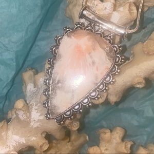 Scolecite natural gemstone statement pendant